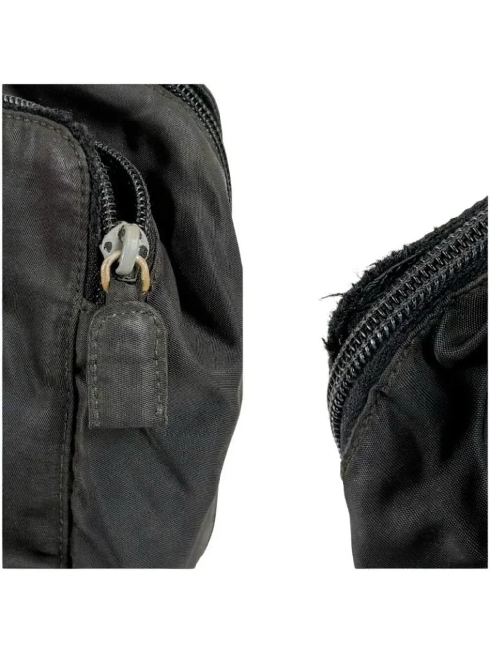 Prada Triangle Logo Mini Handbag Pouch Black Tessuto - Picture 7 of 13